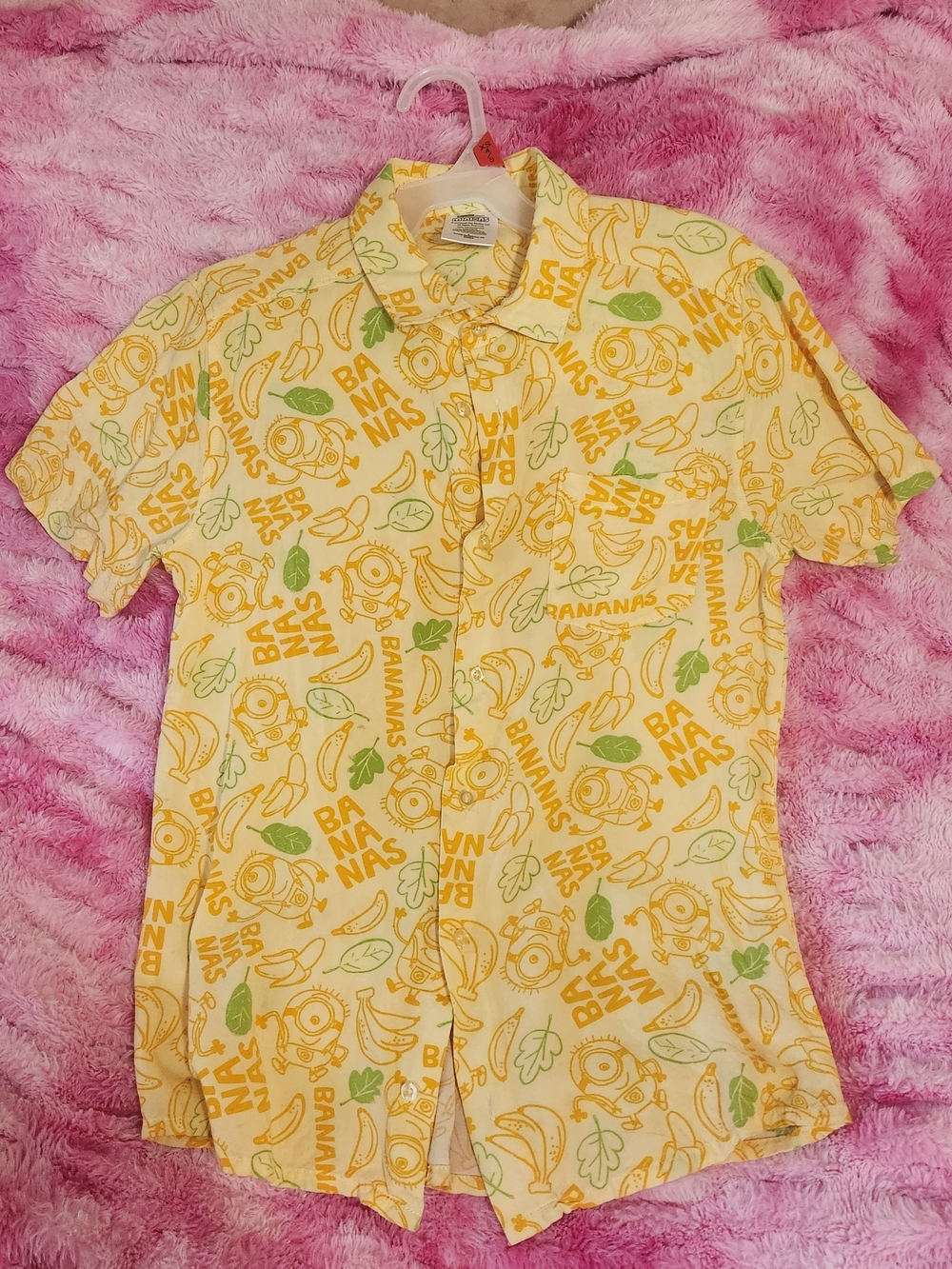 Yellow Banana Print Short-Sleeve Men’s Shirt